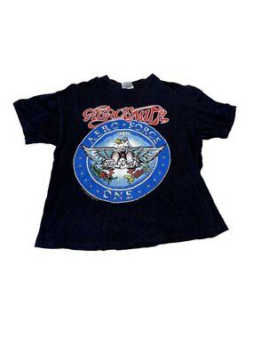 Aerosmith Aero-Force One Vintage 100% Cotton Band T-Shirt Men's Size Large L